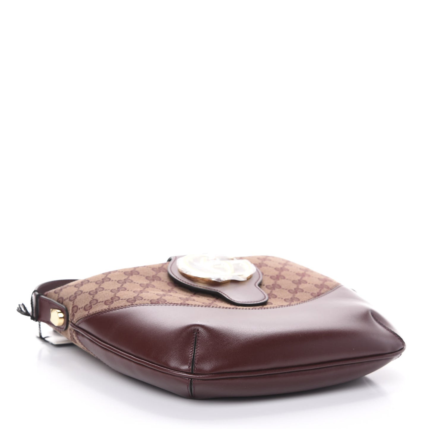 GG Monogram Calfskin Medium Arli Shoulder Bag Sahara Rubino Chardonnay