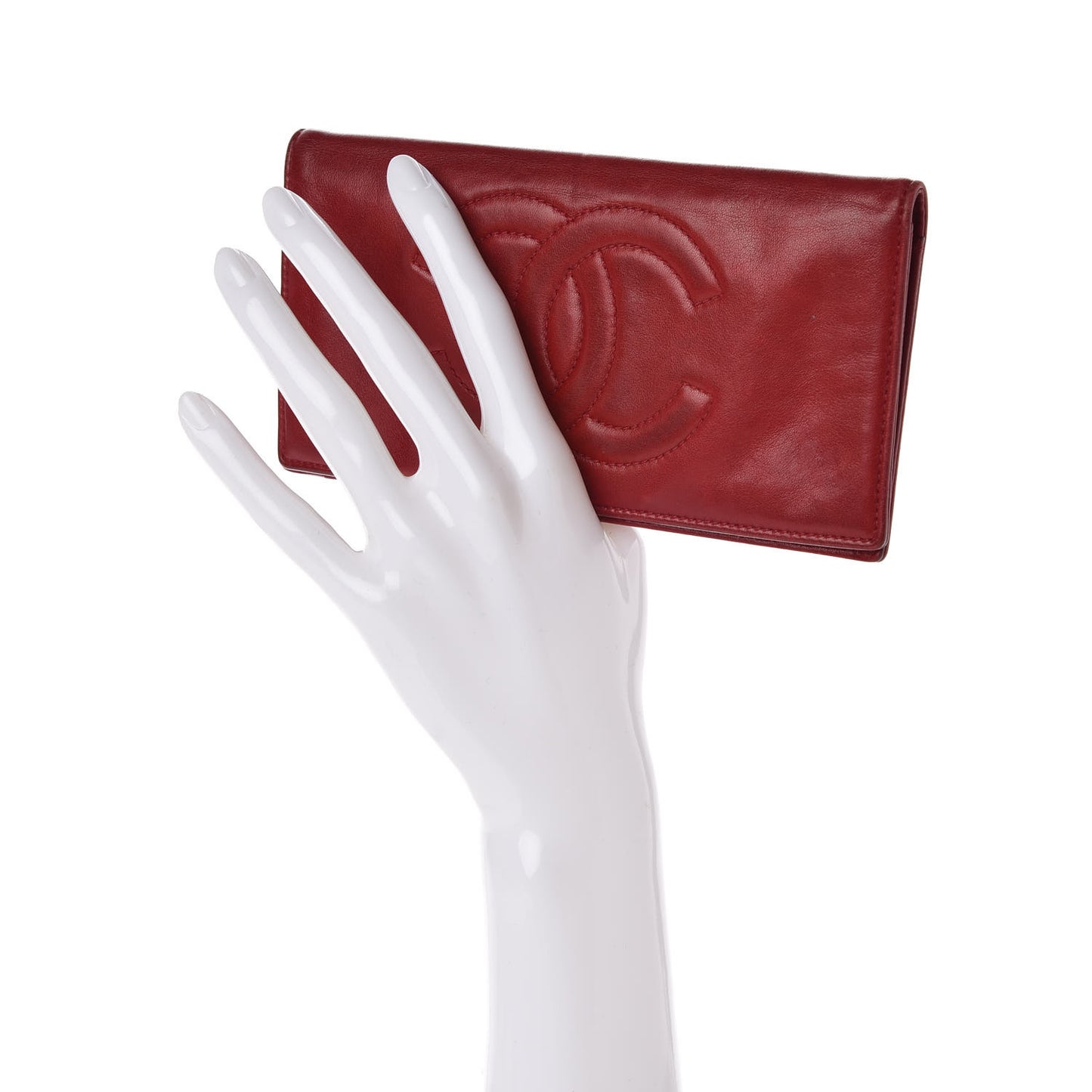 Lambskin Timeless CC Yen Wallet Red