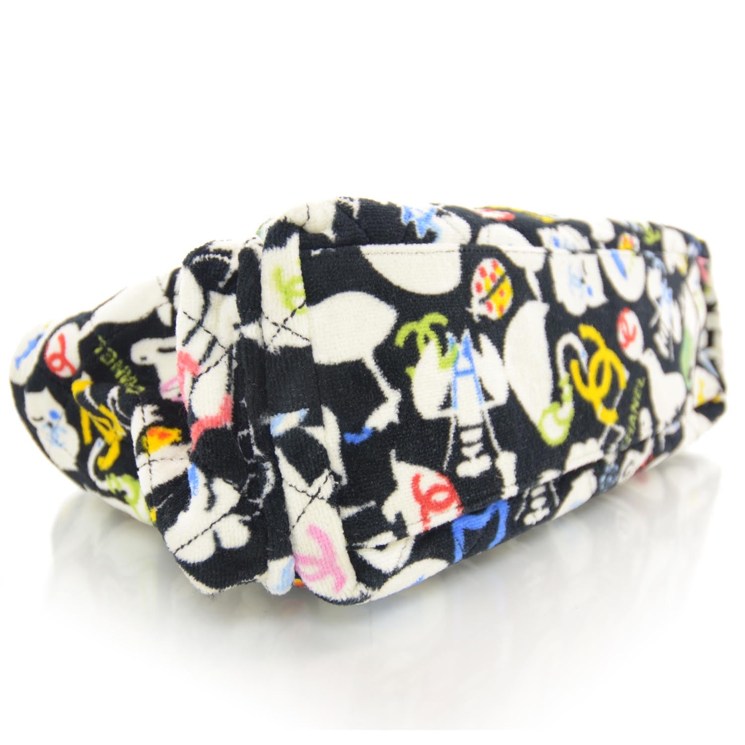 Chanel Terry Cotton Baby Animals Diaper Bag Black 4 of 9