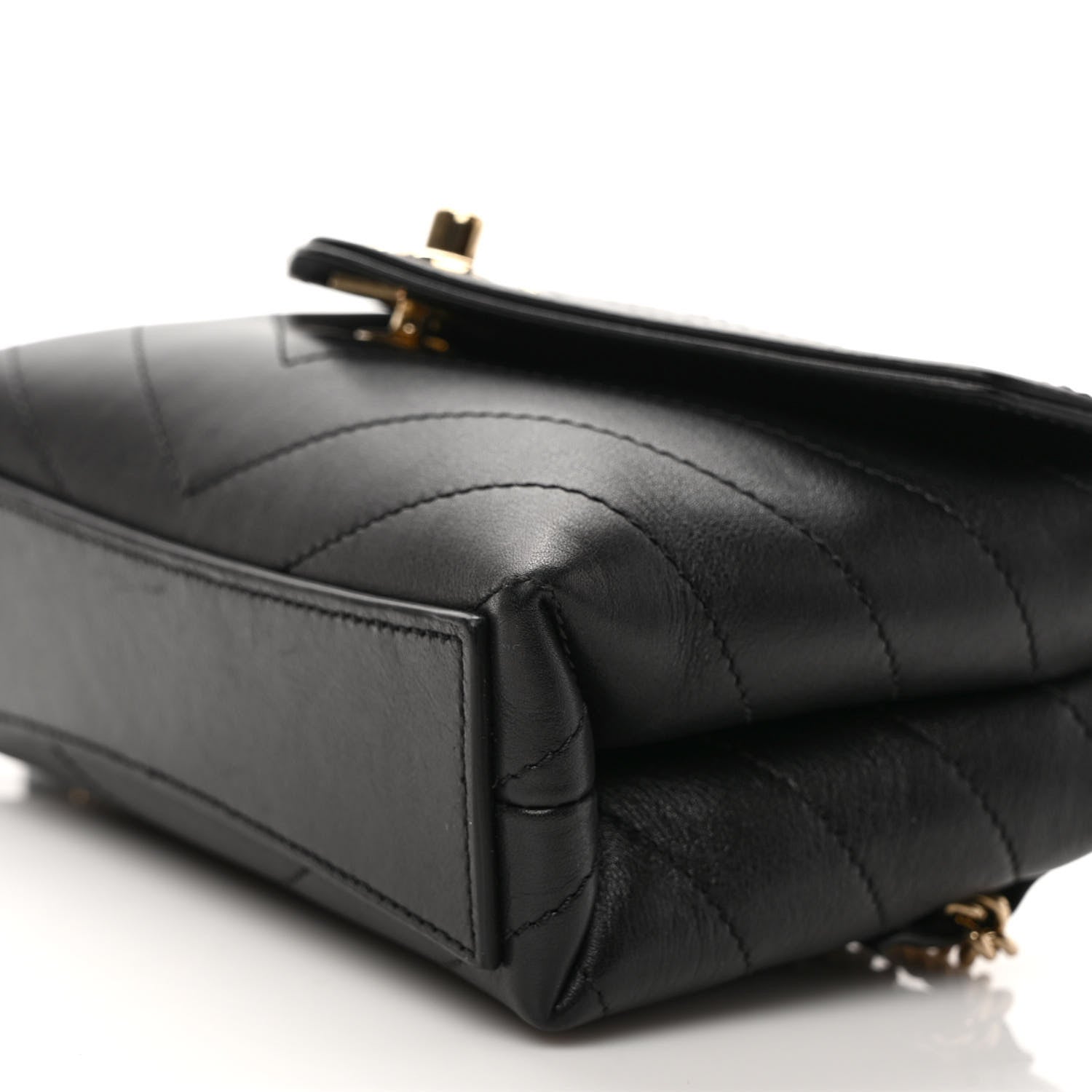 Chanel Calfskin Chevron Stitched Coco Waist Bag Black 9 of 9
