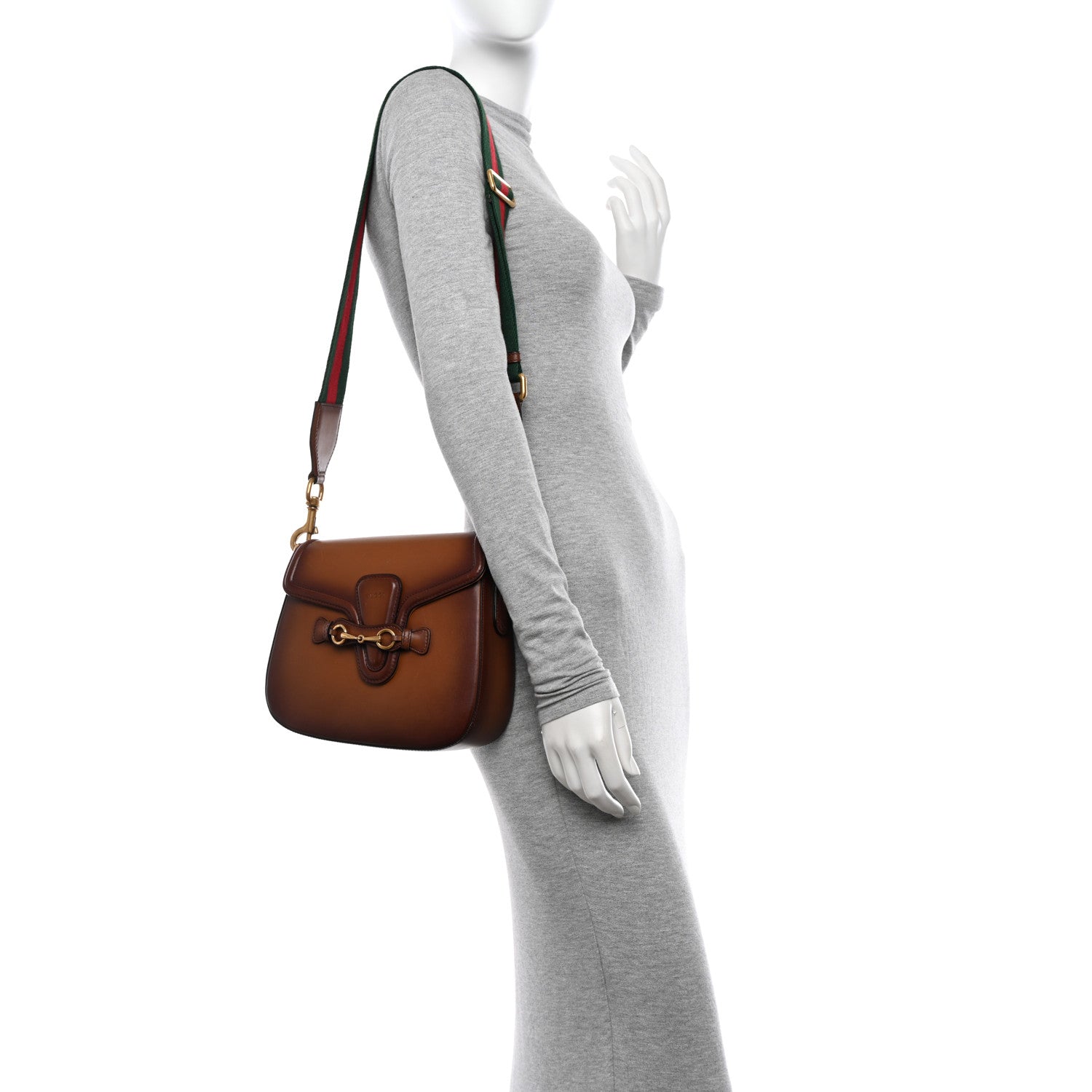 Gucci Calfskin Medium Lady Web Shoulder Bag Cuir 2 of 21