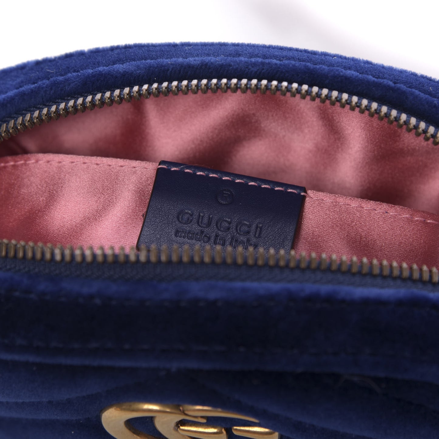 Velvet Matelasse GG Marmont Belt Bag 85 34 Cobalt Blue