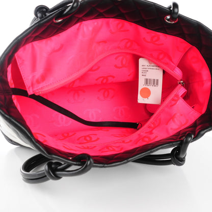 Chanel Calfskin Quilted Large Cambon Tote Black White 7 of 7