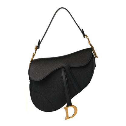Christian Dior Grained Calfskin Saddle Bag Black 1 of 8