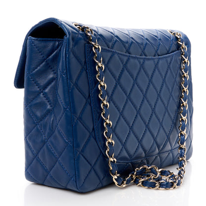 Chanel Lambskin Quilted Maxi Single Flap Marine Fonce 3 of 16