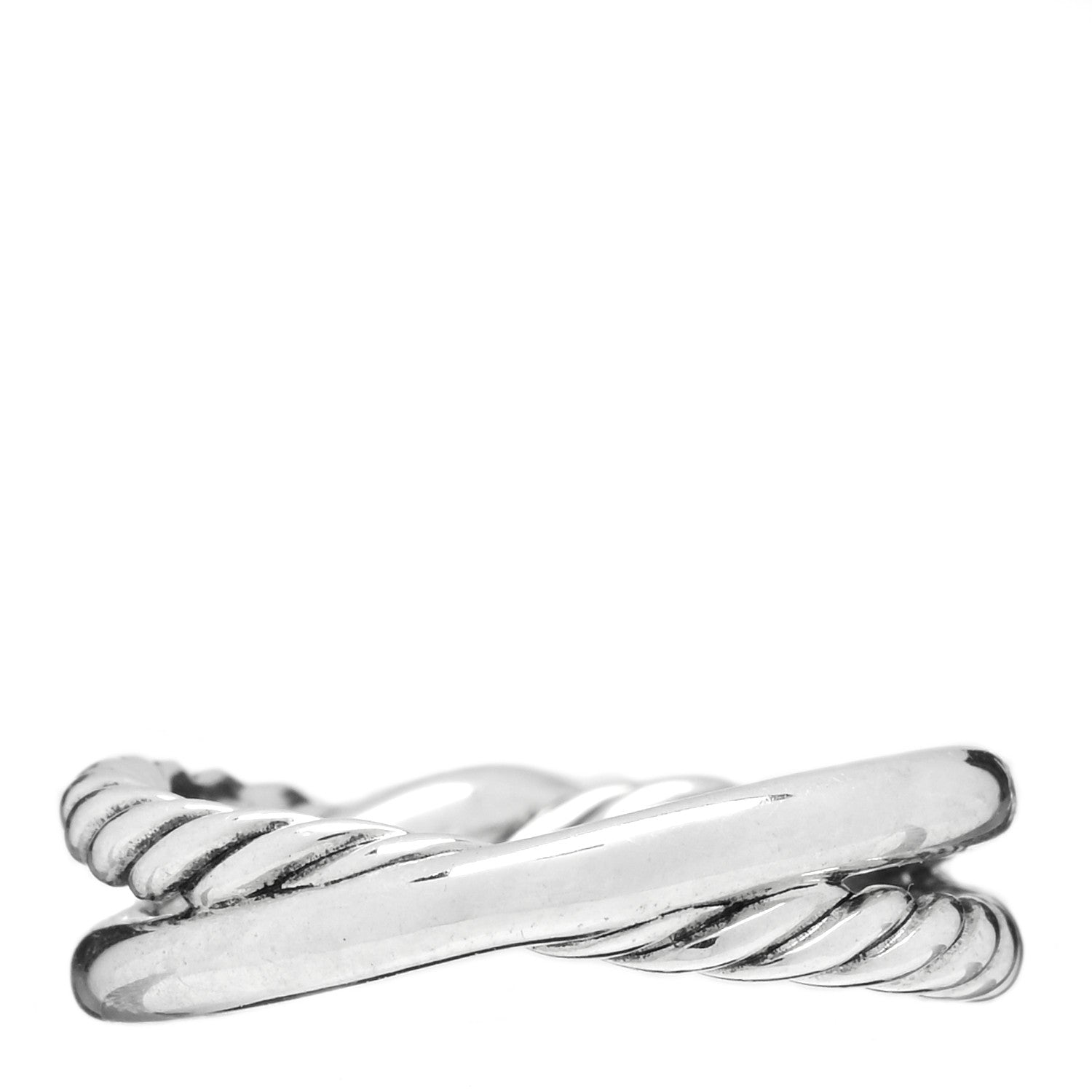 David Yurman Sterling Silver Diamond Continuance Band Ring 50 5.5 3 of 4