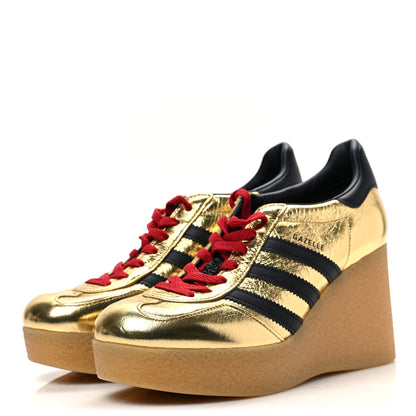 Gucci X ADIDAS Ginza Calfskin Demetra Gazelle Wedge Sneakers 39 King Gold Black 3 of 7