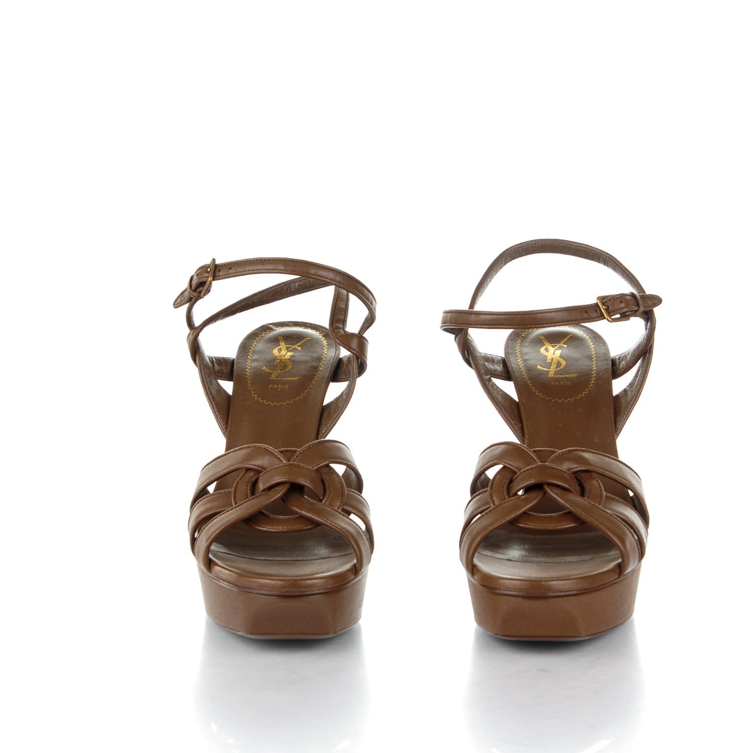 Saint Laurent Nappa Tribute 75 Platform Sandals 40.5 Tobacco 2 of 7
