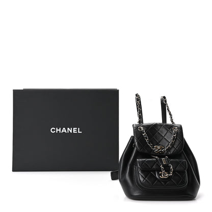 Chanel Lambskin Quilted Small Duma Drawstring Backpack Black 11 of 11