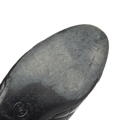 Chanel Aged Calfskin Quilted CC Cap Toe Ballerina Flats 38.5 Black 19 of 20