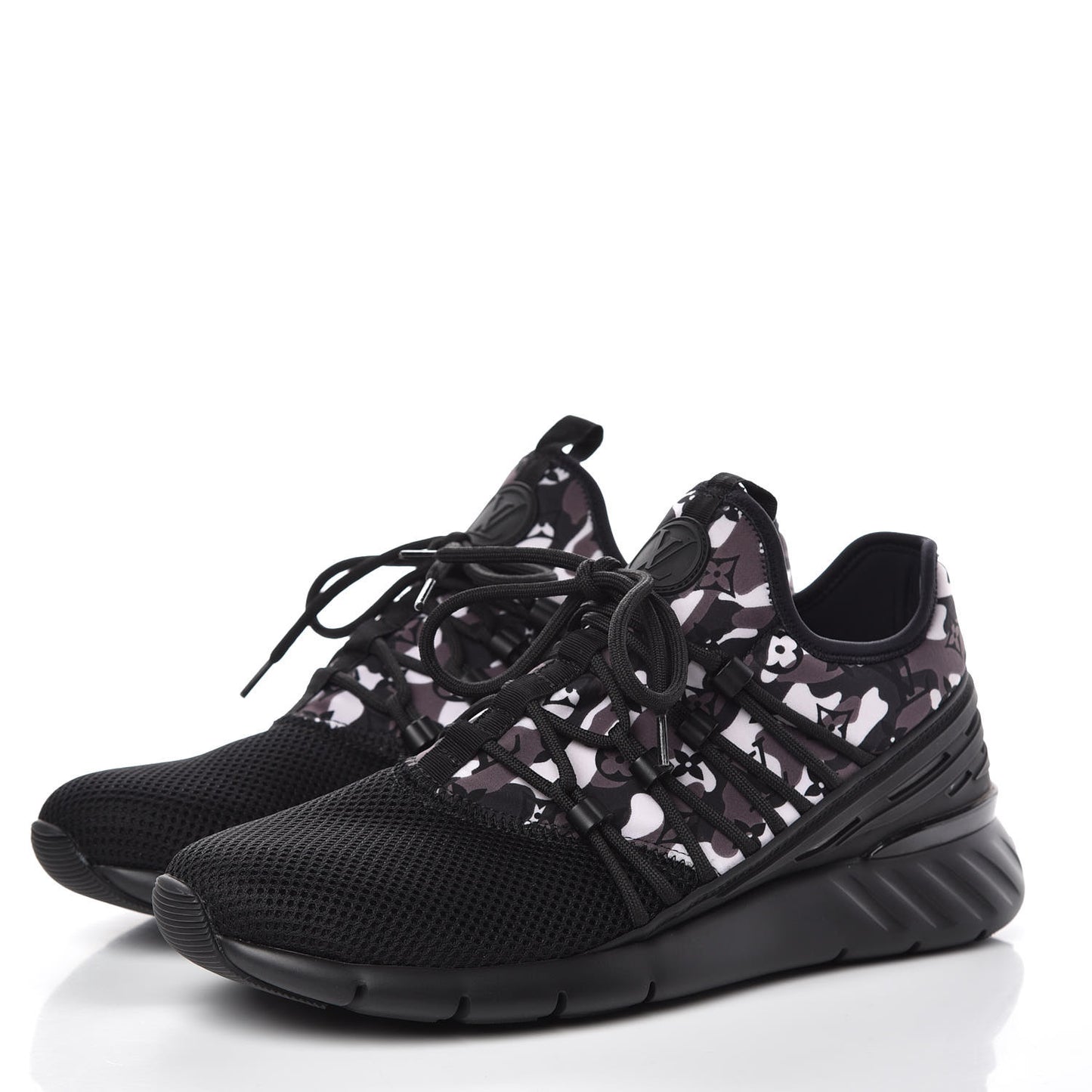 Neoprene Mesh Rubber Monogram Camo Fastlane Low Sneakers 7 Black