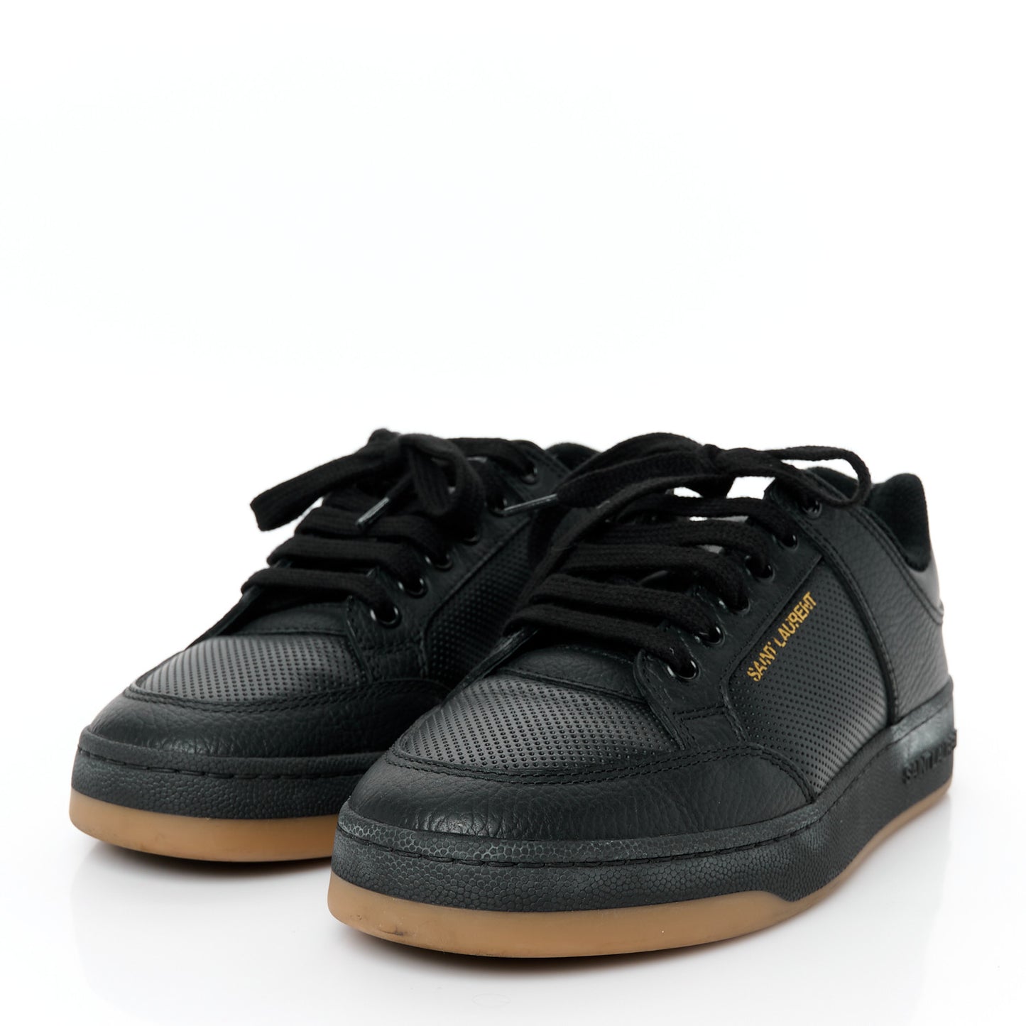 Calfskin Perforated SL61 Sneakers 37.5 Black