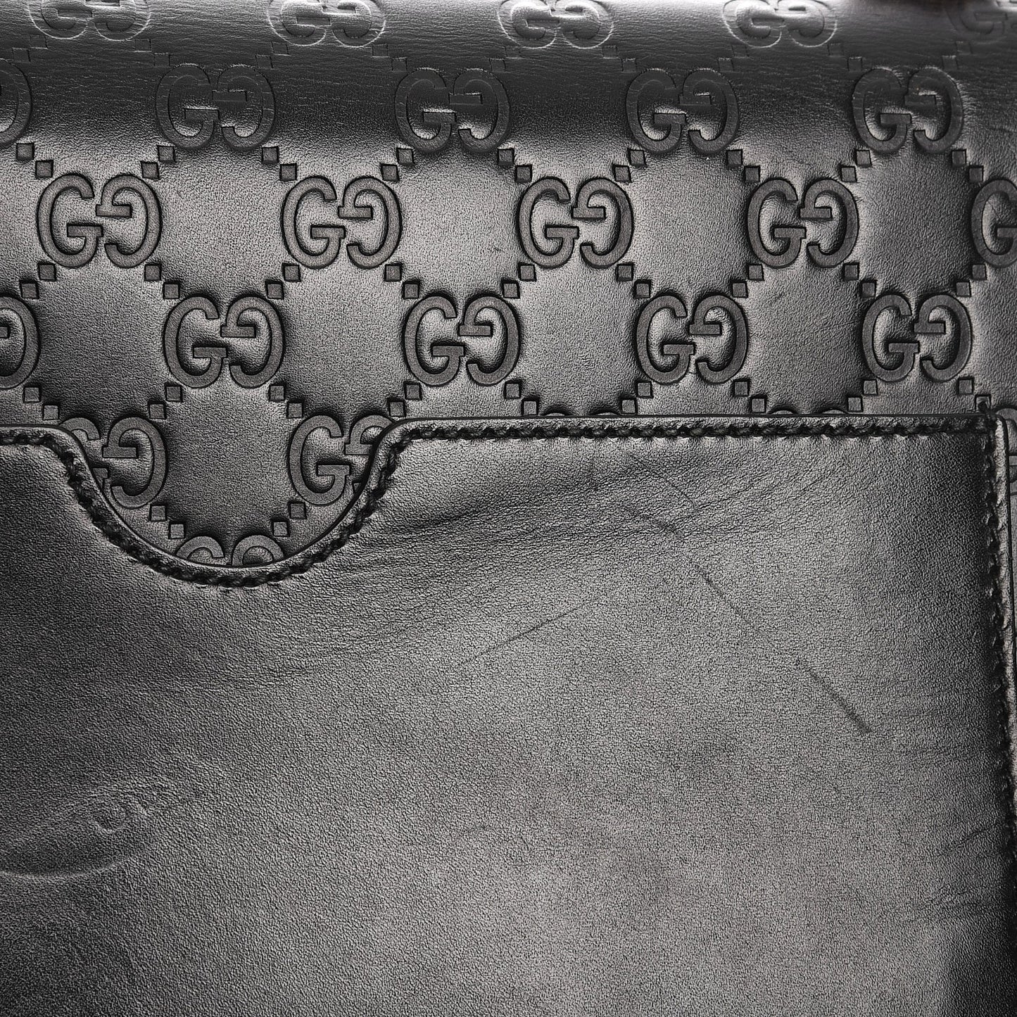 Guccissima Medium Padlock Shoulder Bag Black