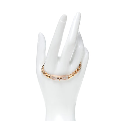 Hermes 18K Rose Gold Diamond PM Kelly Gourmette Bracelet ST 2 of 5