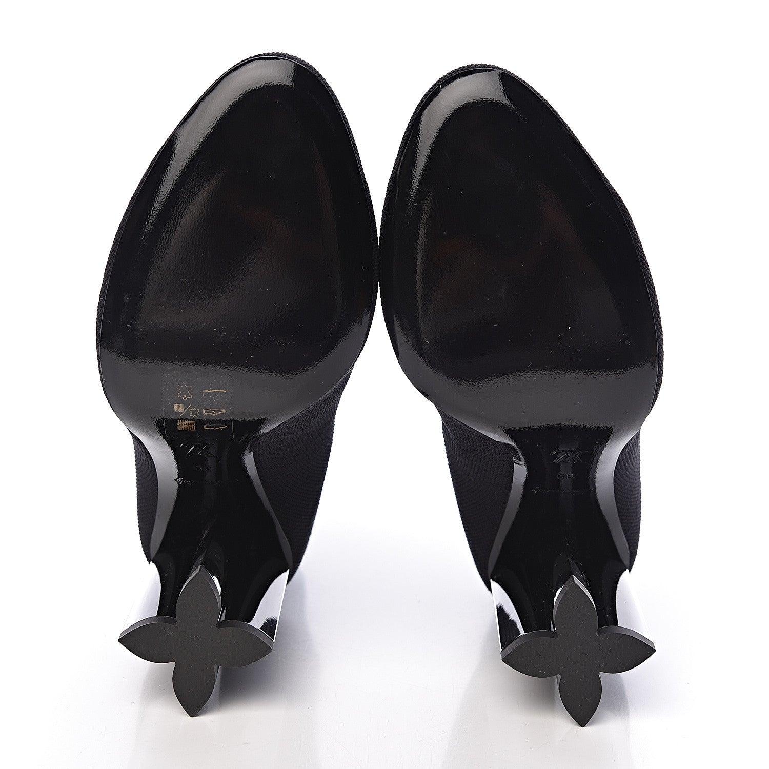 Louis Vuitton Stretch Fabric LV Black Heart Sock Ankle Boots 38 Black 5 of 8