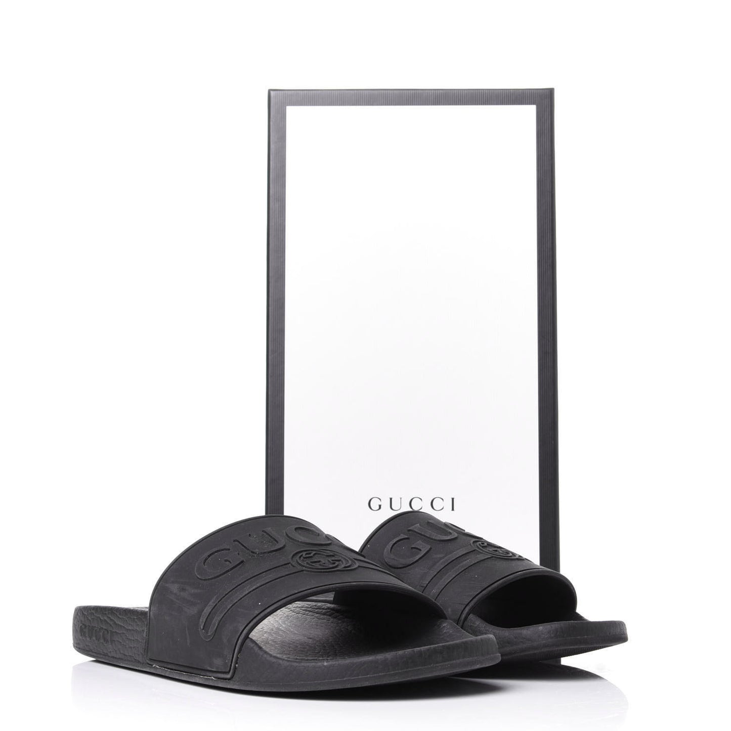 Rubber Womens Logo Slide Sandals 39 Black
