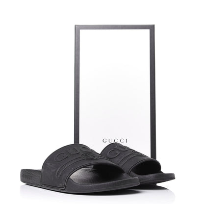 Gucci Rubber Womens Logo Slide Sandals 39 Black 10 of 10
