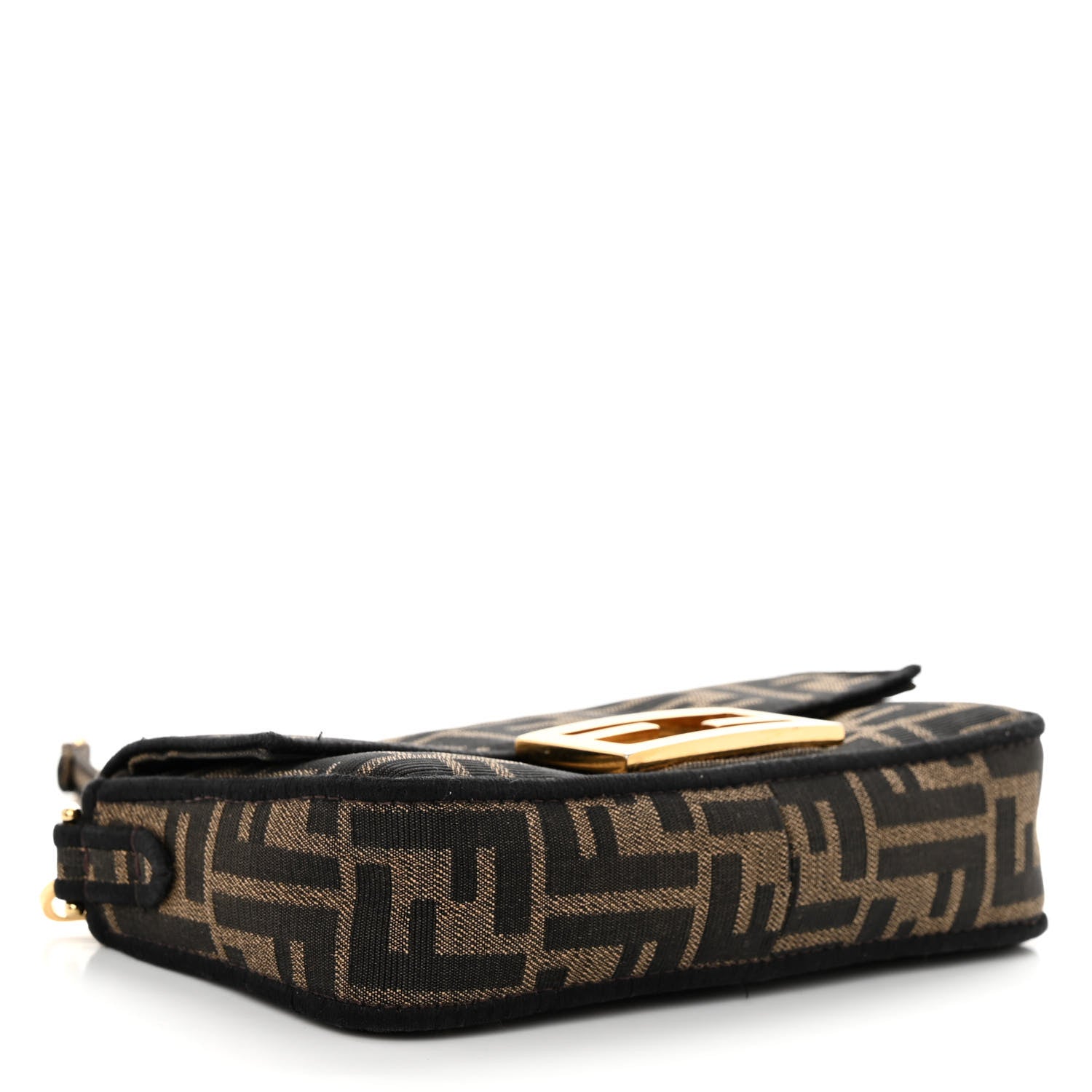 Fendi Fabric Jacquard FF 1974 Mini Baguette Tobacco Moro Black 4 of 11