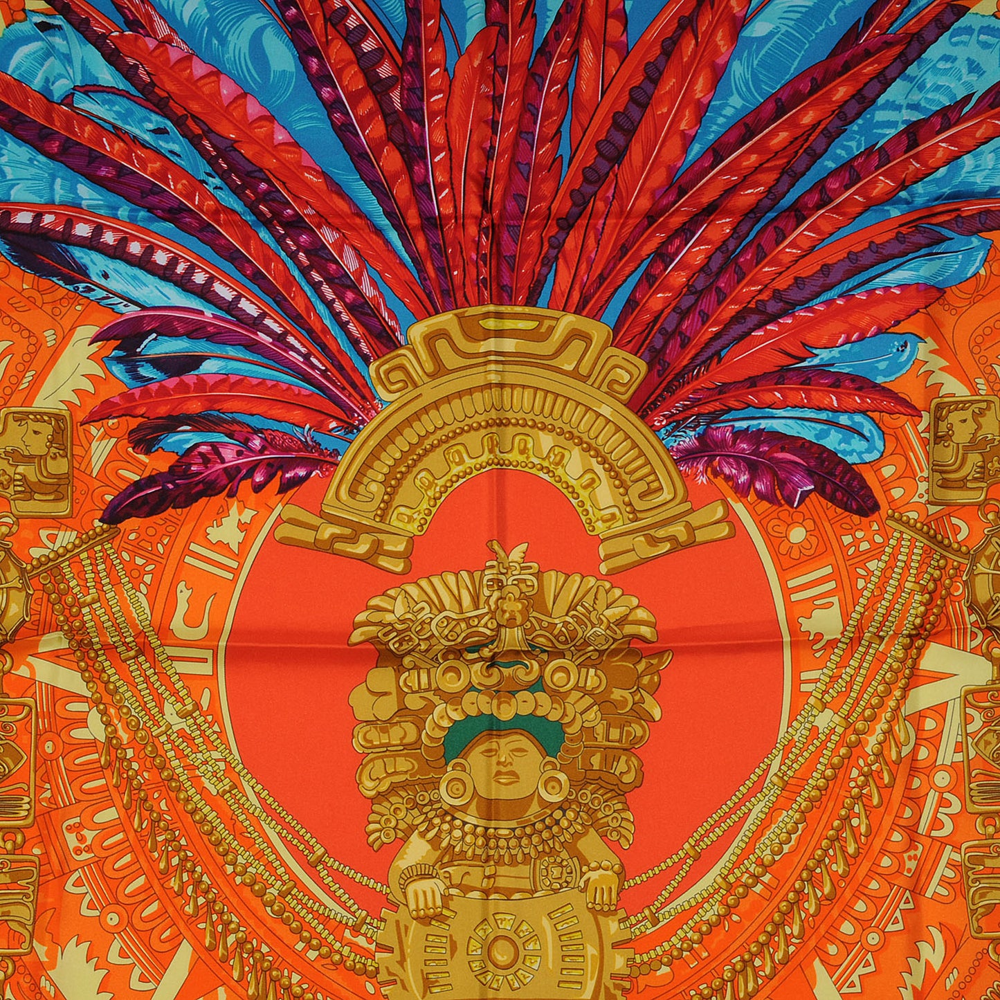 Silk Mexique Scarf 90 Orange