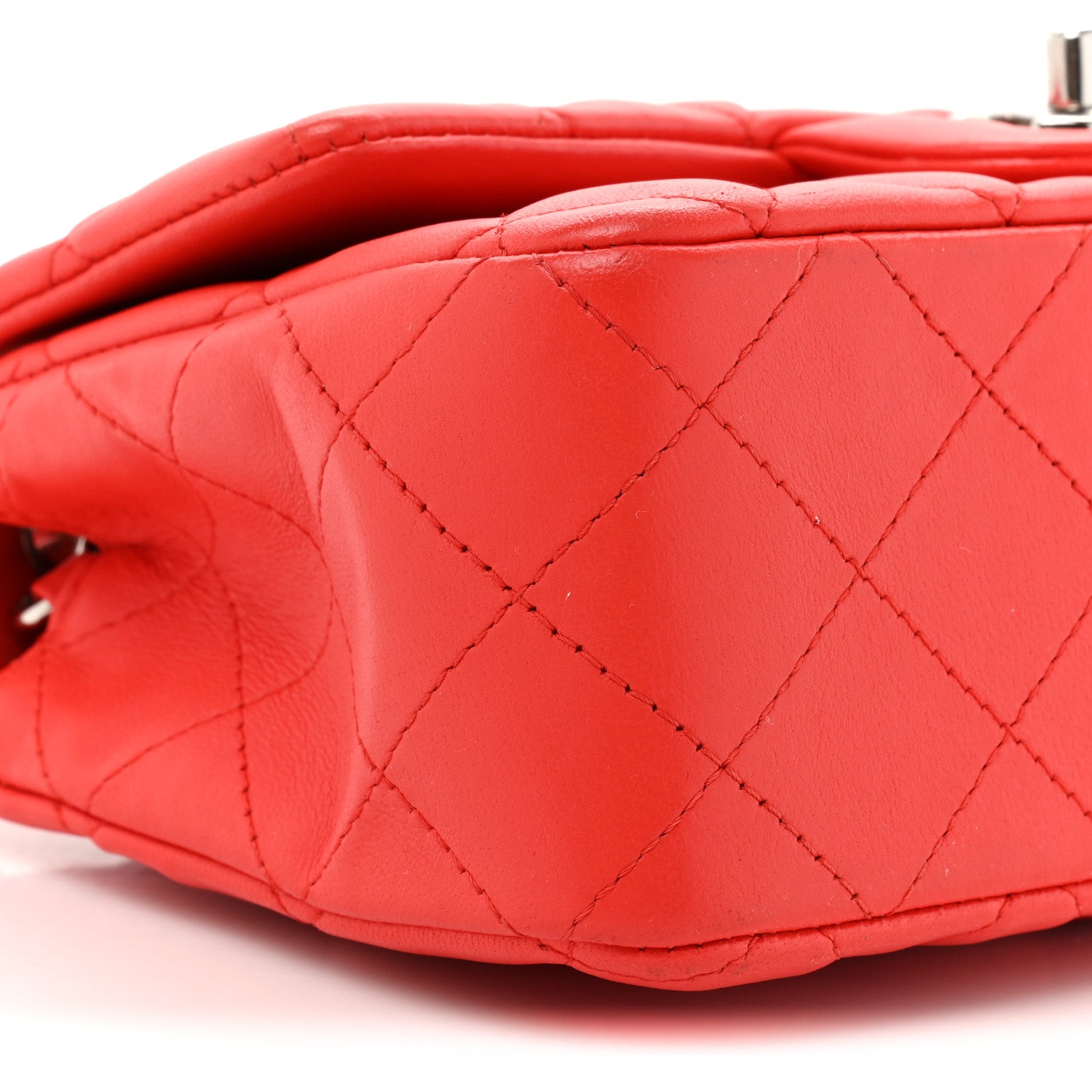 Chanel Lambskin Quilted Mini Rectangular Flap Red 9 of 16
