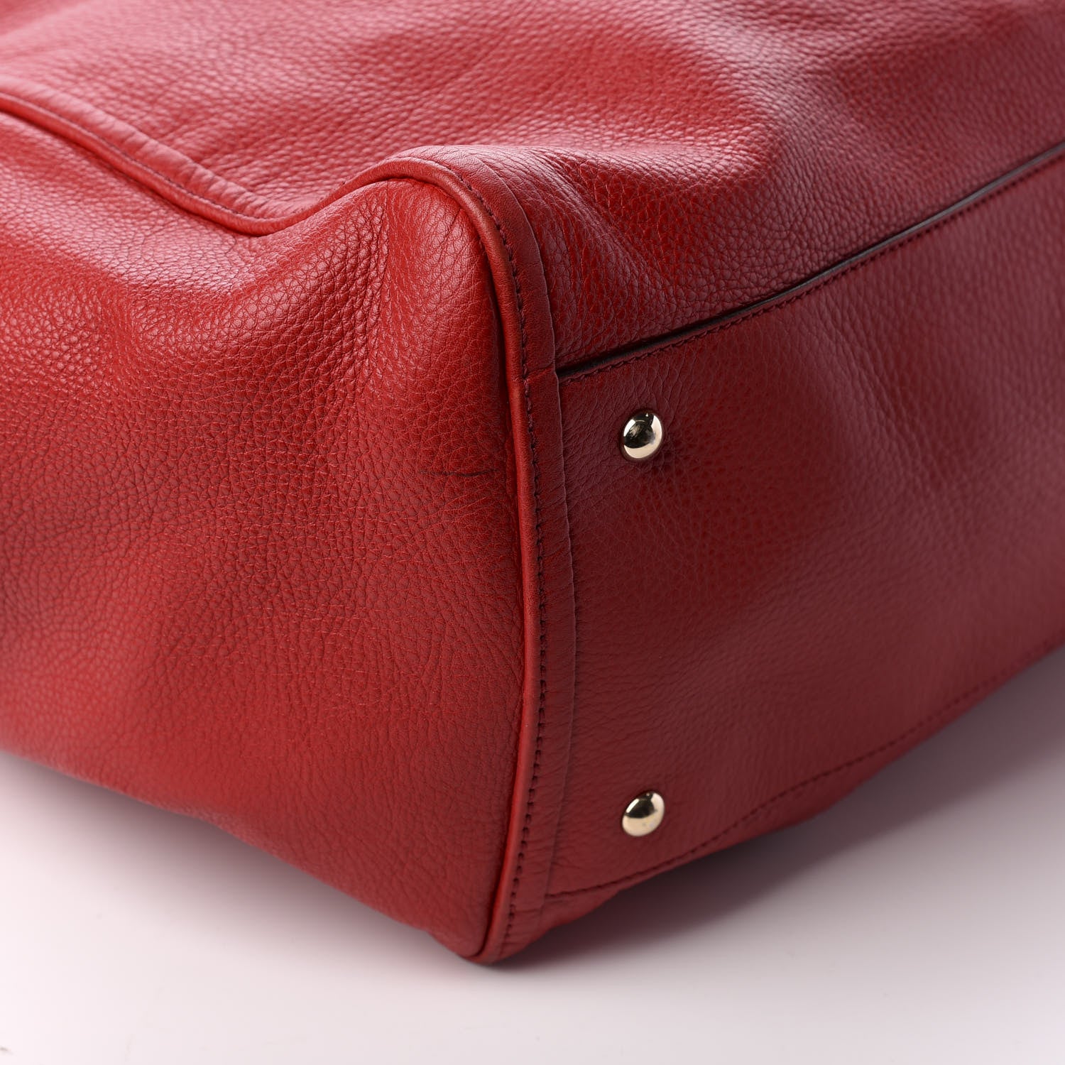 Gucci Pebbled Calfskin Large Soho Shoulder Bag Red 8 of 13
