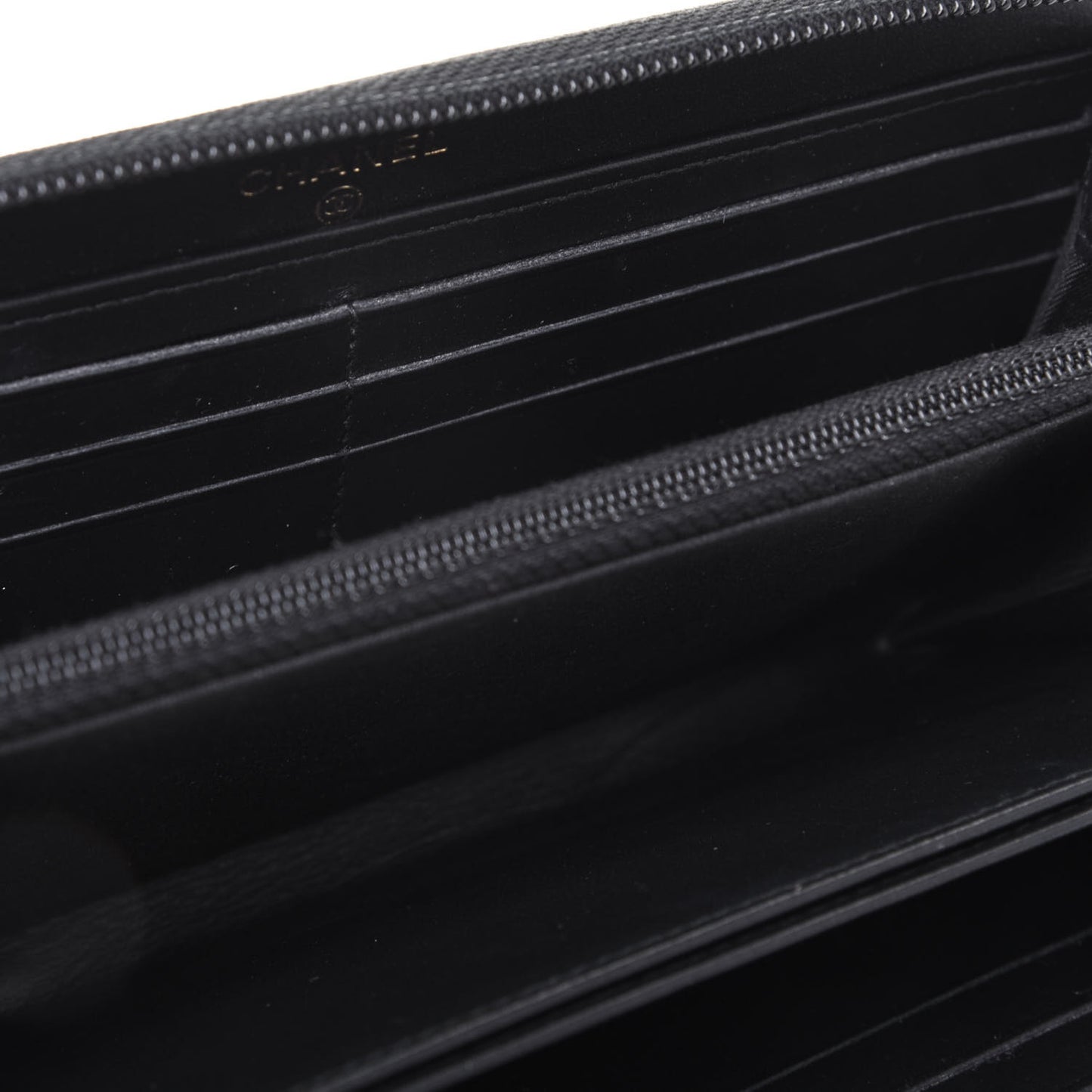 Caviar Quilted Boy Long Zip Around Wallet Black