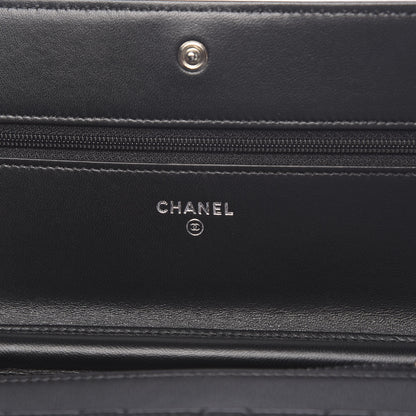 Chanel Lambskin Quilted Boy Wallet On Chain WOC Black 6 of 12