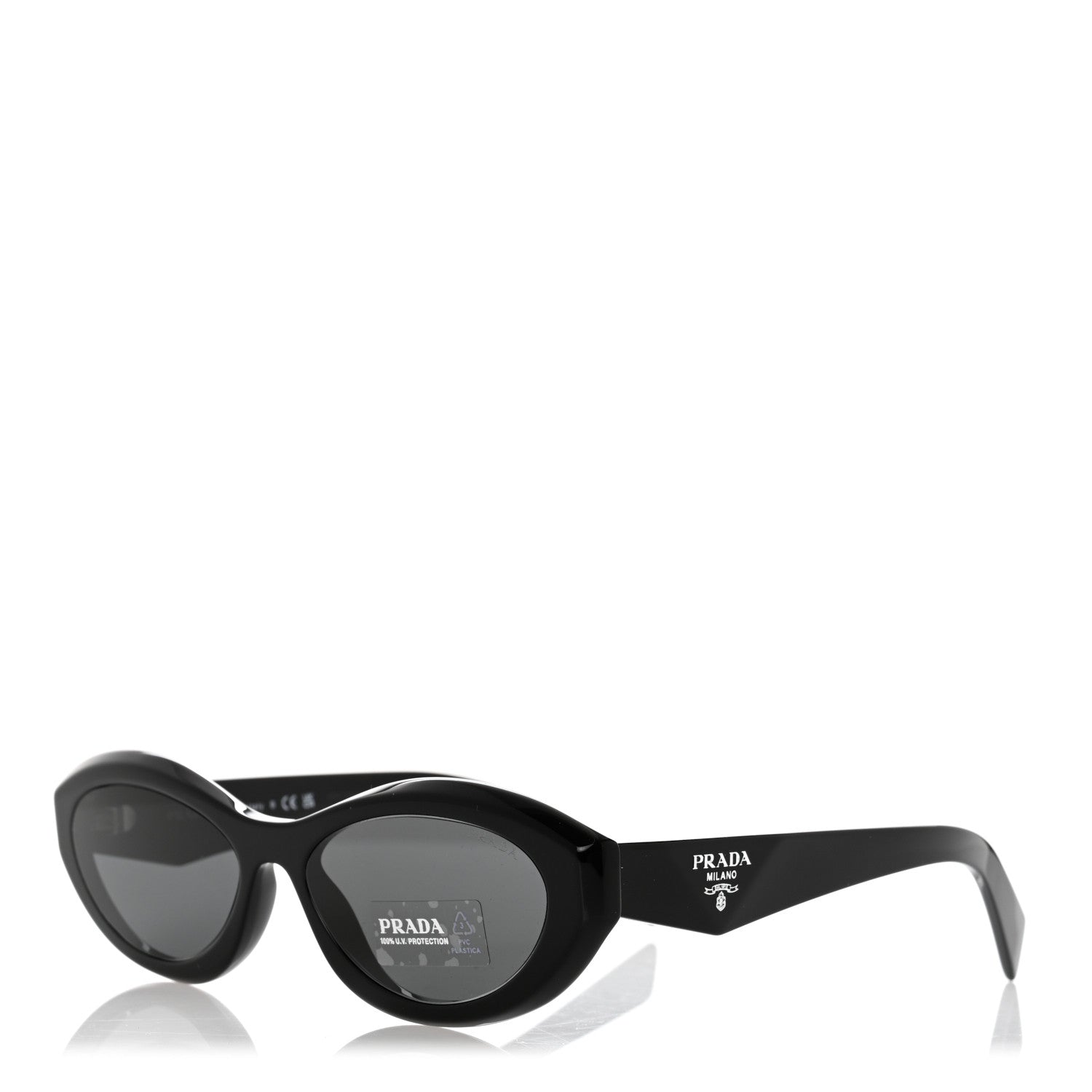 Prada Acetate Oval Sunglasses SPR 26Z Black 1 of 8