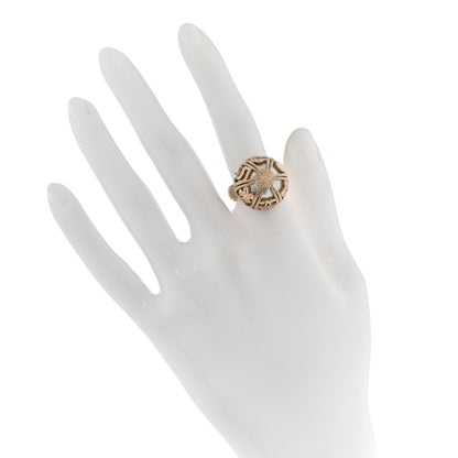 Chanel Metal Pearl Lucky Symbols Ring 53 6.5 Gold Pearly White 2 of 6