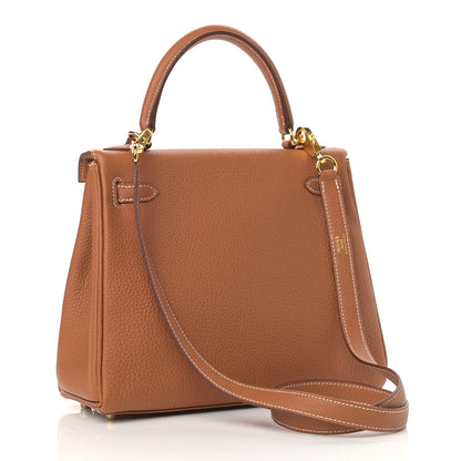 Hermes Togo Kelly Retourne 25 Gold 3 of 12