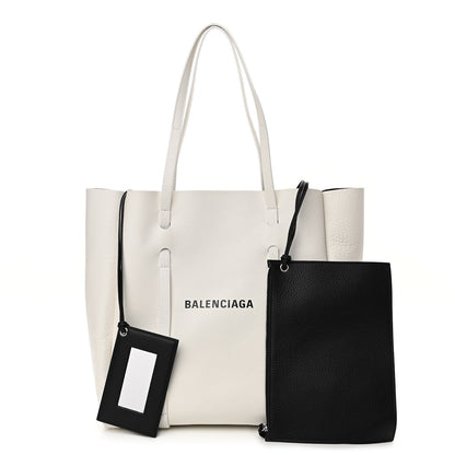 Balenciaga Smooth Calfskin Double Sided Small Everyday Tote Optic White Black 1 of 11