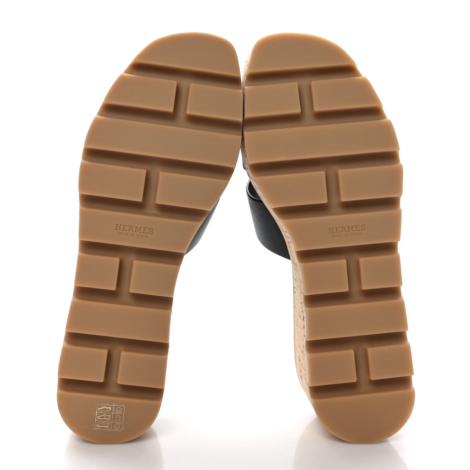 Hermes Calfskin Cork Eze 30 Sandals 37 Black 5 of 10