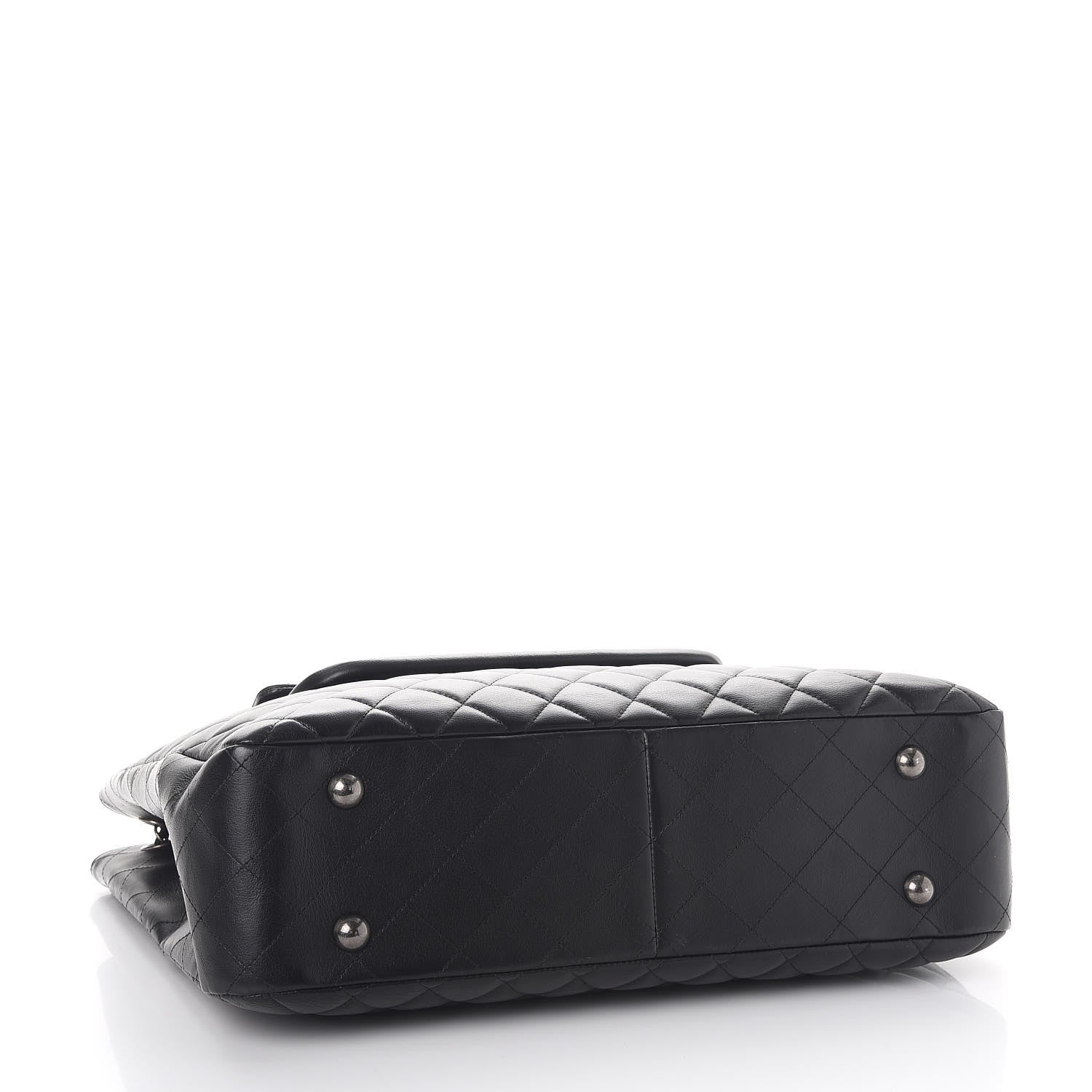 Chanel Calfskin Quilted Large Flap Shopping Tote Black 5 of 13