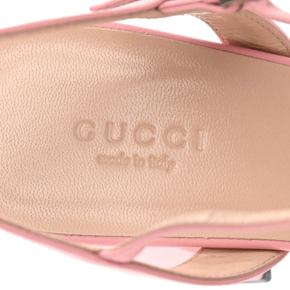 Gucci Lifford Calfskin GG Marmont Ankle Wrap 75mm Sandals 39 Wild Rose 8 of 10
