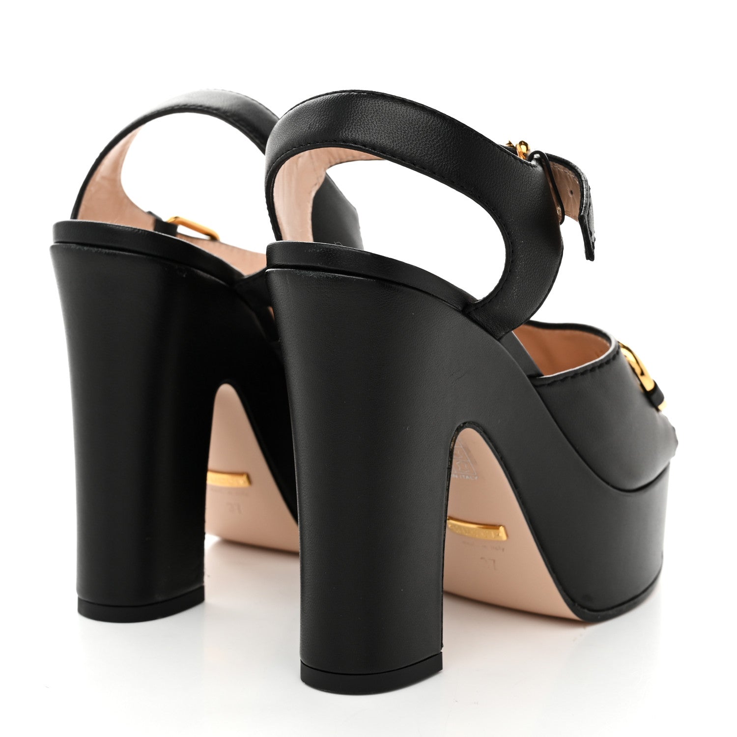 Gucci Nappa Charlotte Horsebit 40/135mm Platform Sandals 37 Black 5 of 10