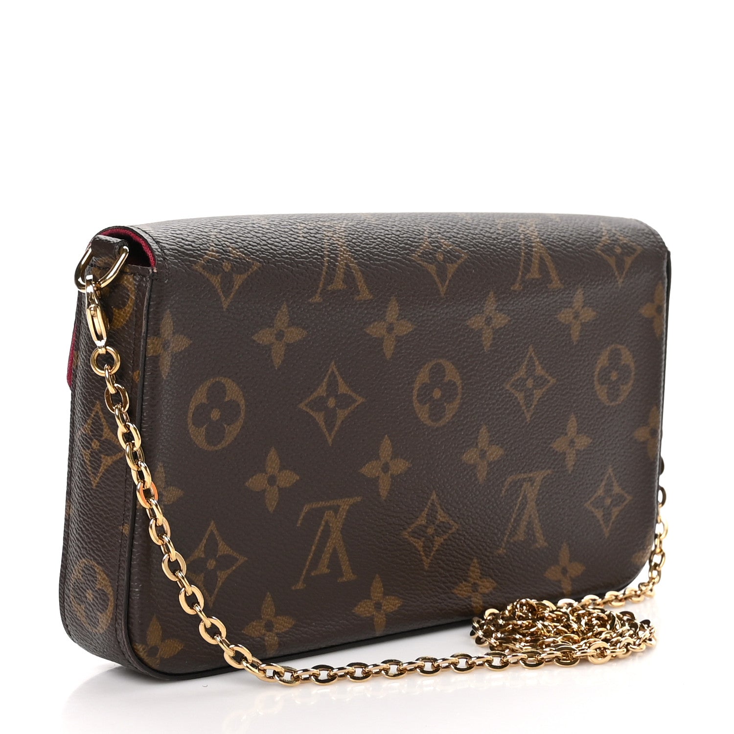 Louis Vuitton Monogram Pochette Felicie Chain Wallet Fuchsia 4 of 14