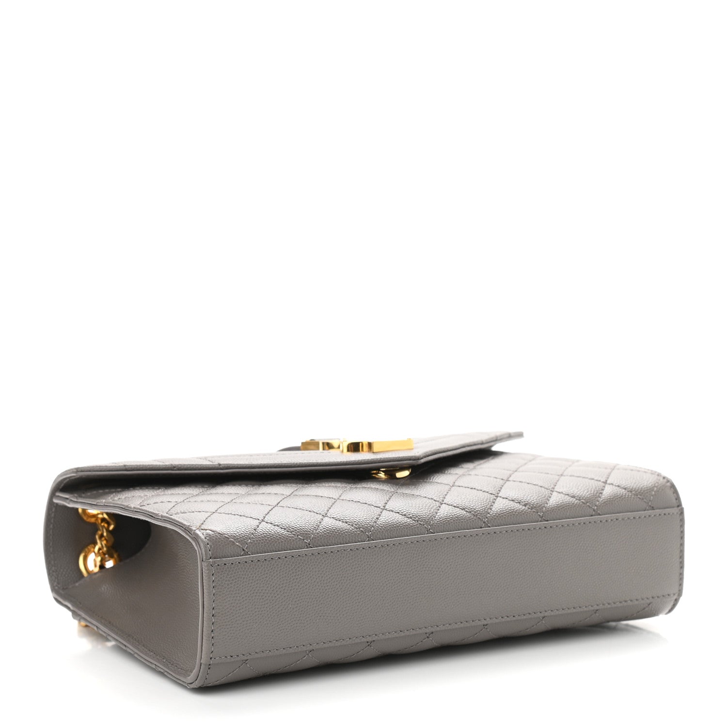 Saint Laurent Grain De Poudre Textured Mixed Matelasse Medium Triquilt Monogram Satchel Earth 5 of 10