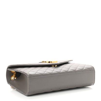Saint Laurent Grain De Poudre Textured Mixed Matelasse Medium Triquilt Monogram Satchel Earth 5 of 10
