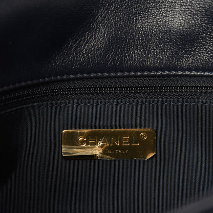 Chanel Goatskin Quilted Medium 19 Flap Navy Blue 8 of 11