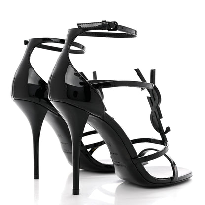 Saint Laurent Patent Cassandra 100 Sandals 38 Black 4 of 9