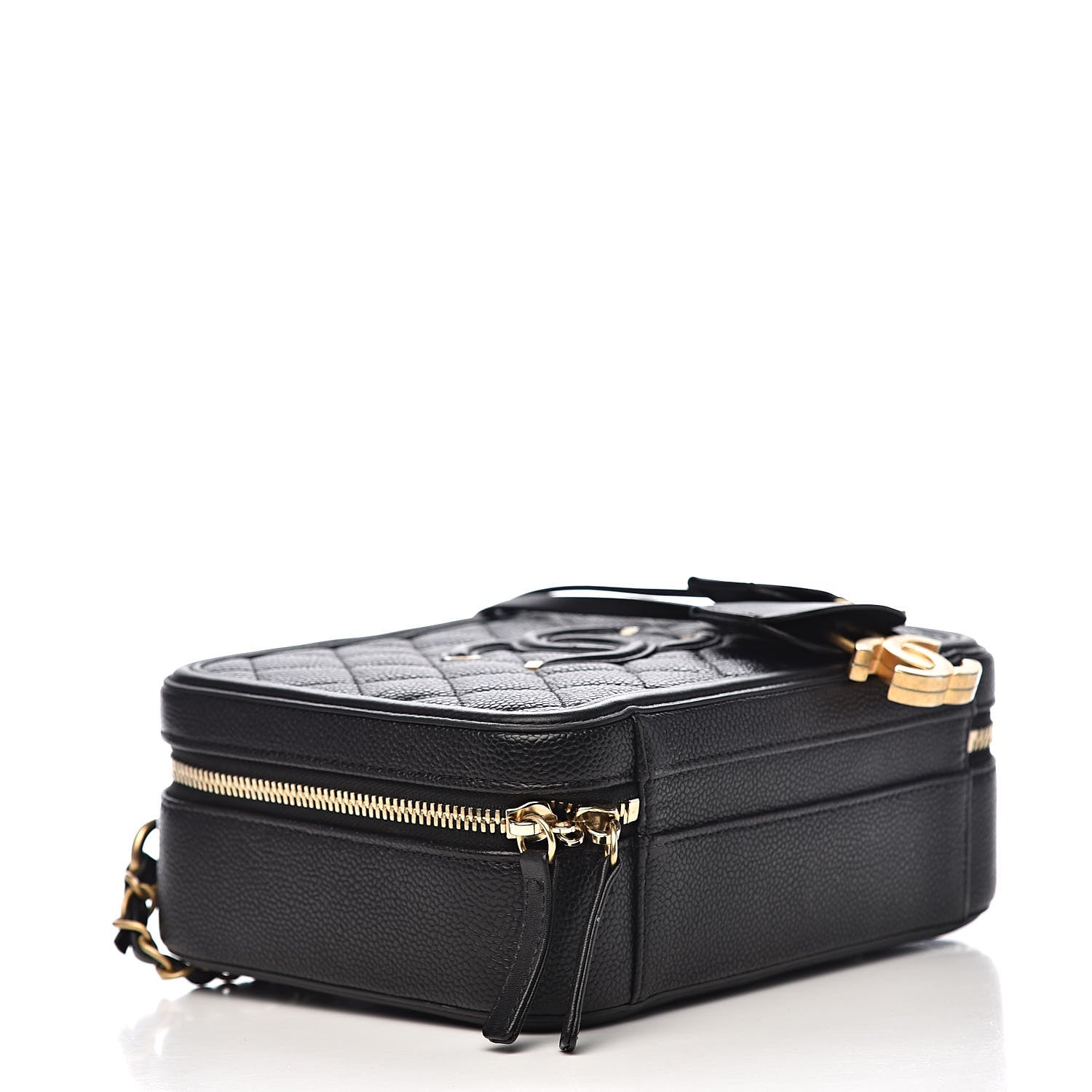 Chanel Caviar Quilted Medium CC Filigree Vanity Case Black 4 of 10