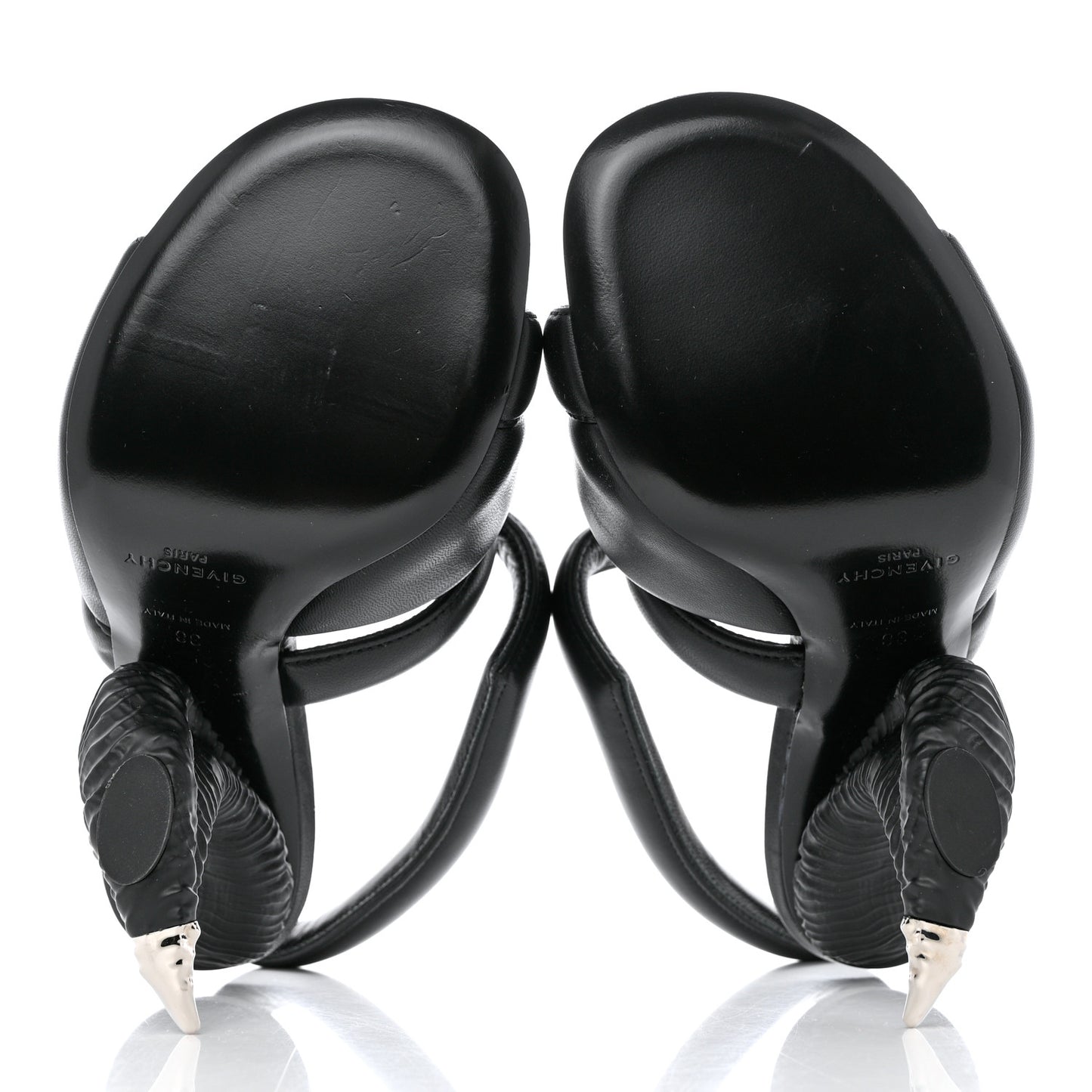 Lambskin 4G Logo Horn Sandals 38 Black