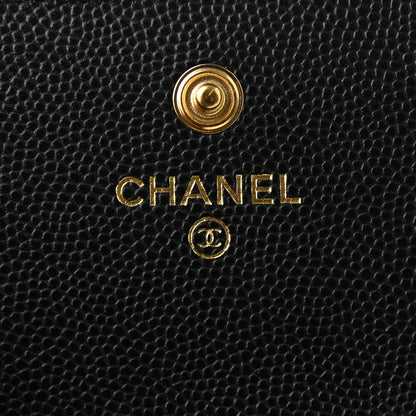 Chanel Caviar Quilted Enamel Coco Casino Flap Card Holder Wallet Black 6 of 9