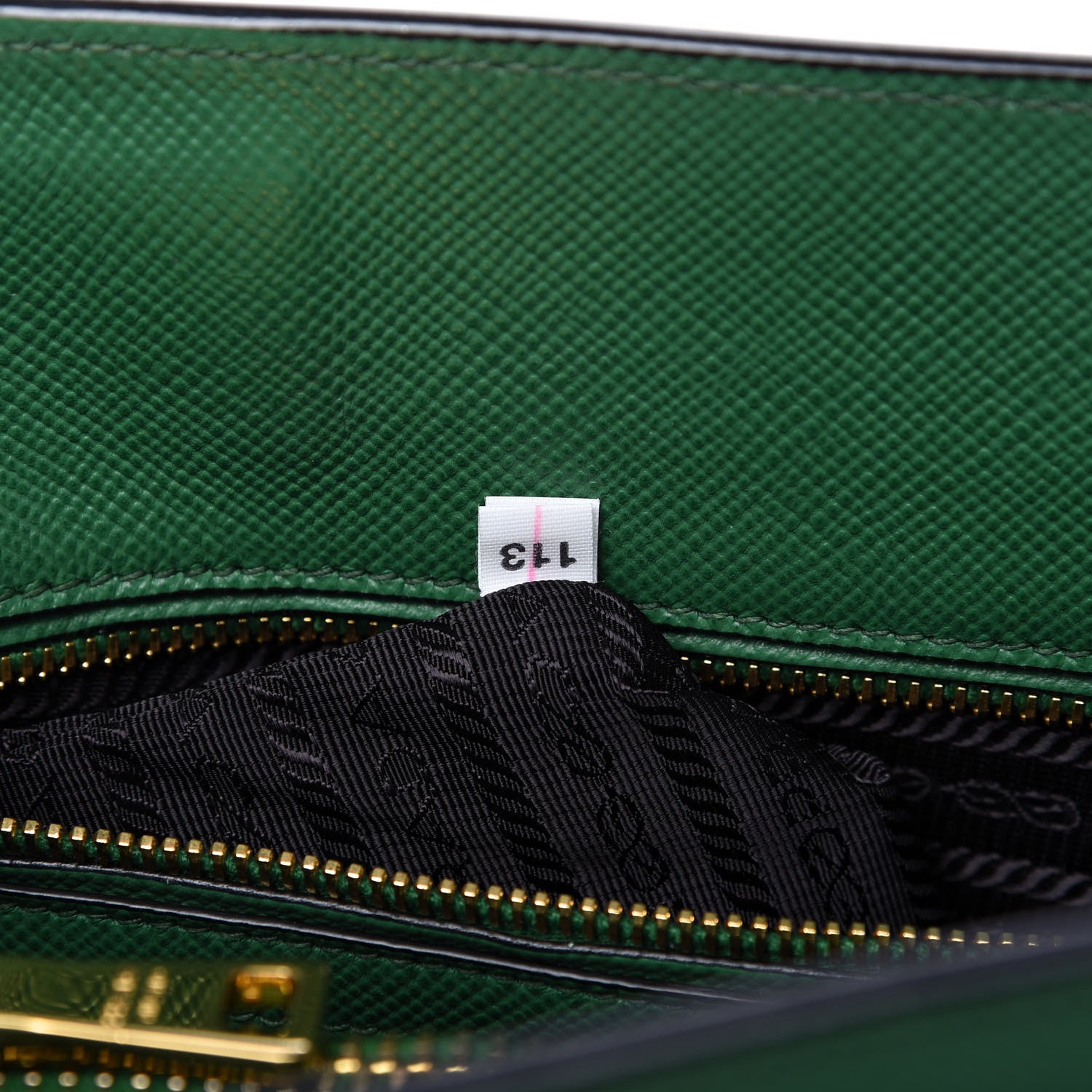 Prada Saffiano Studded Bijou Tote Verde 9 of 10