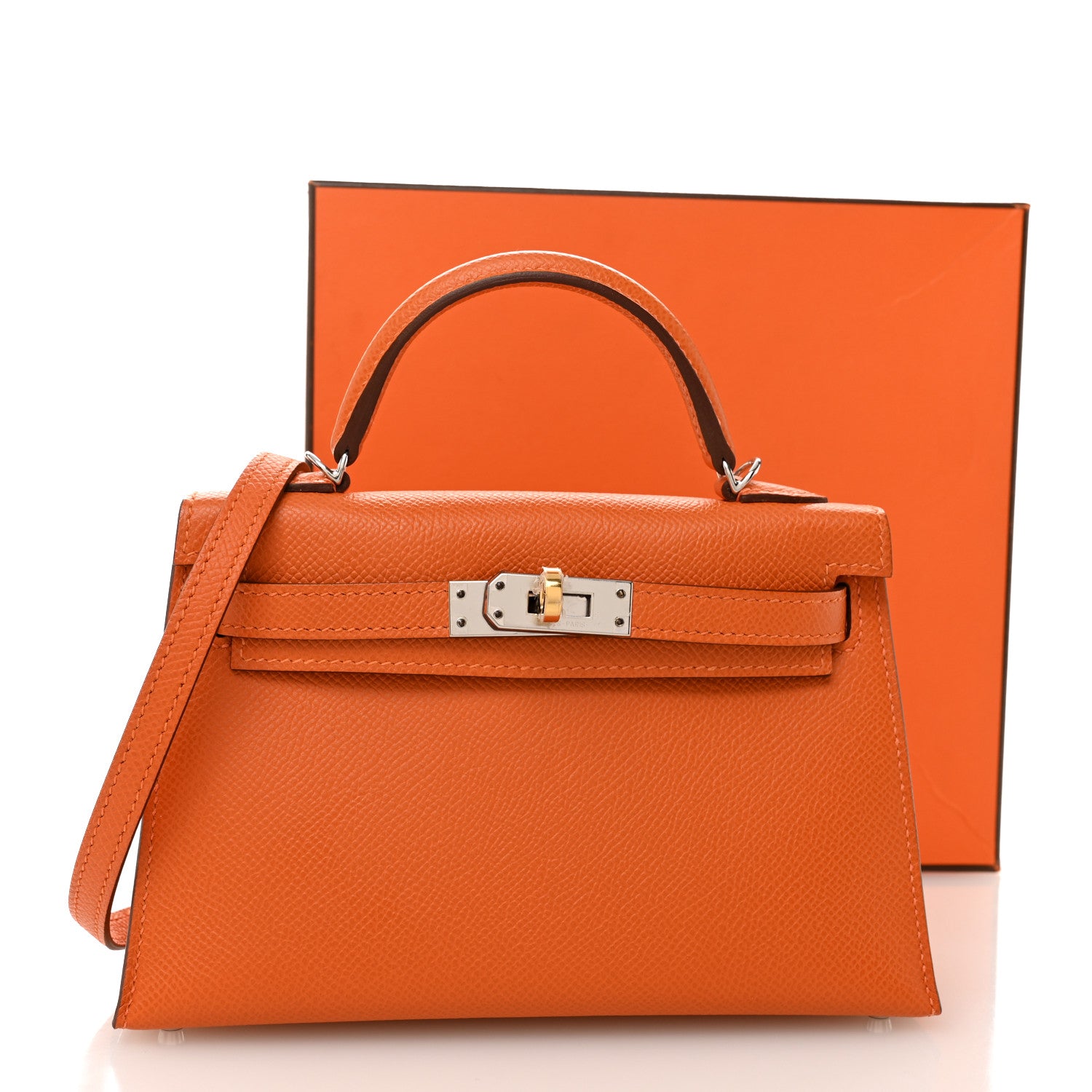 Hermes Epsom Mini Kelly Sellier 20 Orange 13 of 13