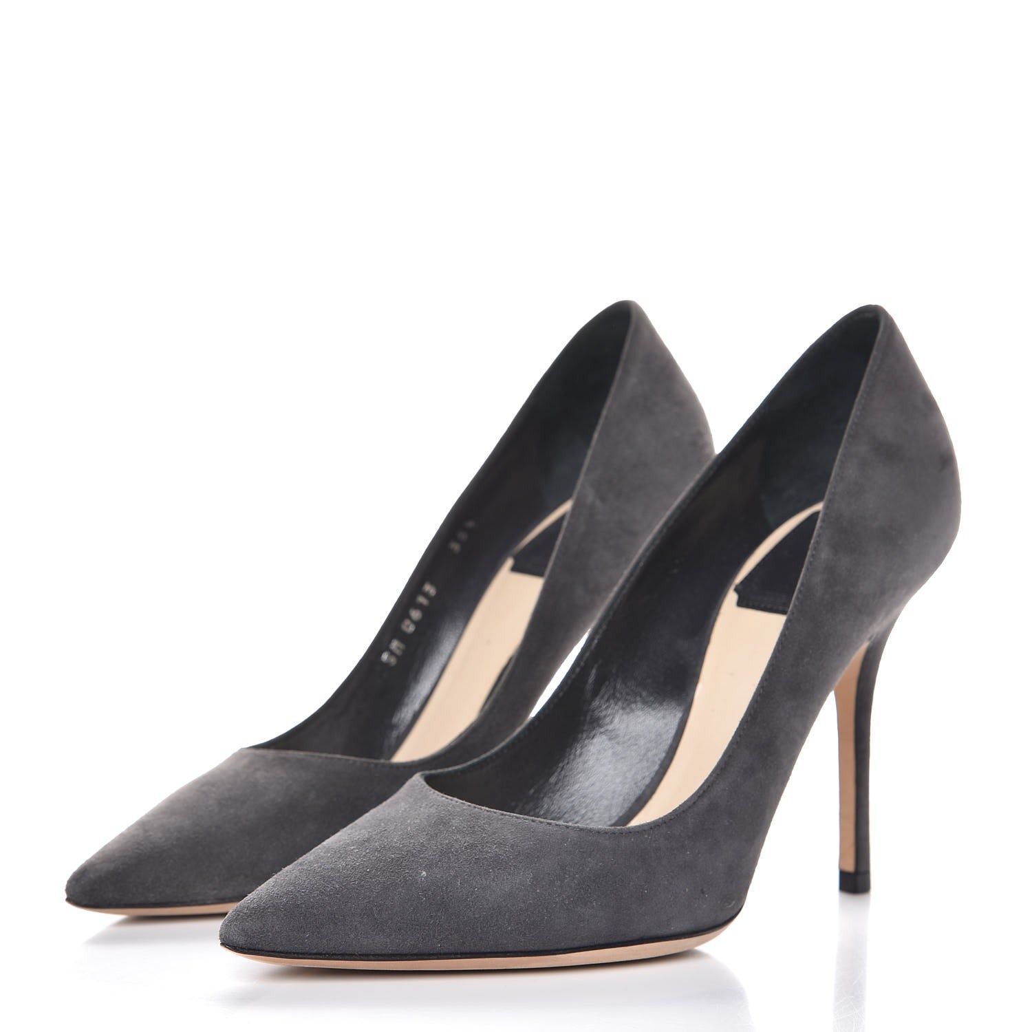 Christian Dior Suede Cherie Pointy Toe 100mm Pumps 35.5 Anthracite 3 of 11