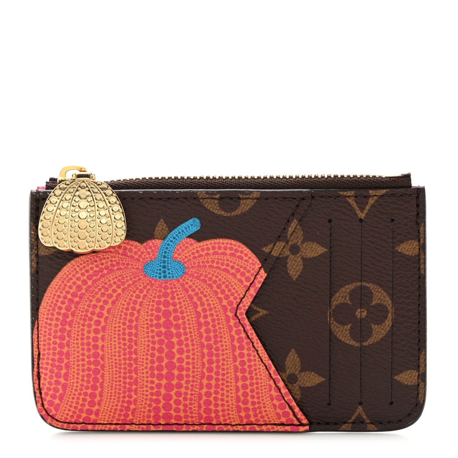 Louis Vuitton LV X YK Monogram Kusama Pumpkin Zipped Romy Card Holder 1 of 7