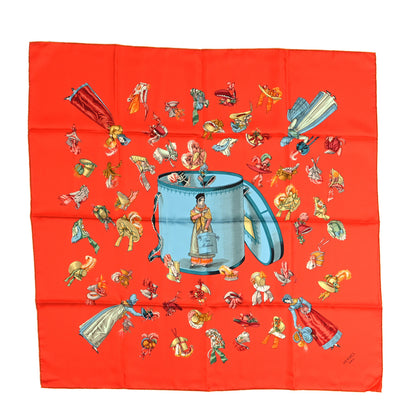 Hermes Silk Paris Modiste Scarf 90 Geranium Multicolor 1 of 5