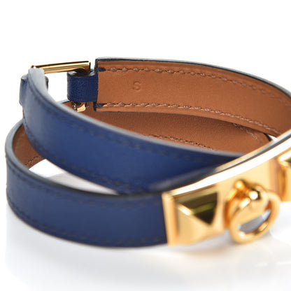 Hermes Swift Rivale Double Tour Bracelet S Bleu Saphir 6 of 7