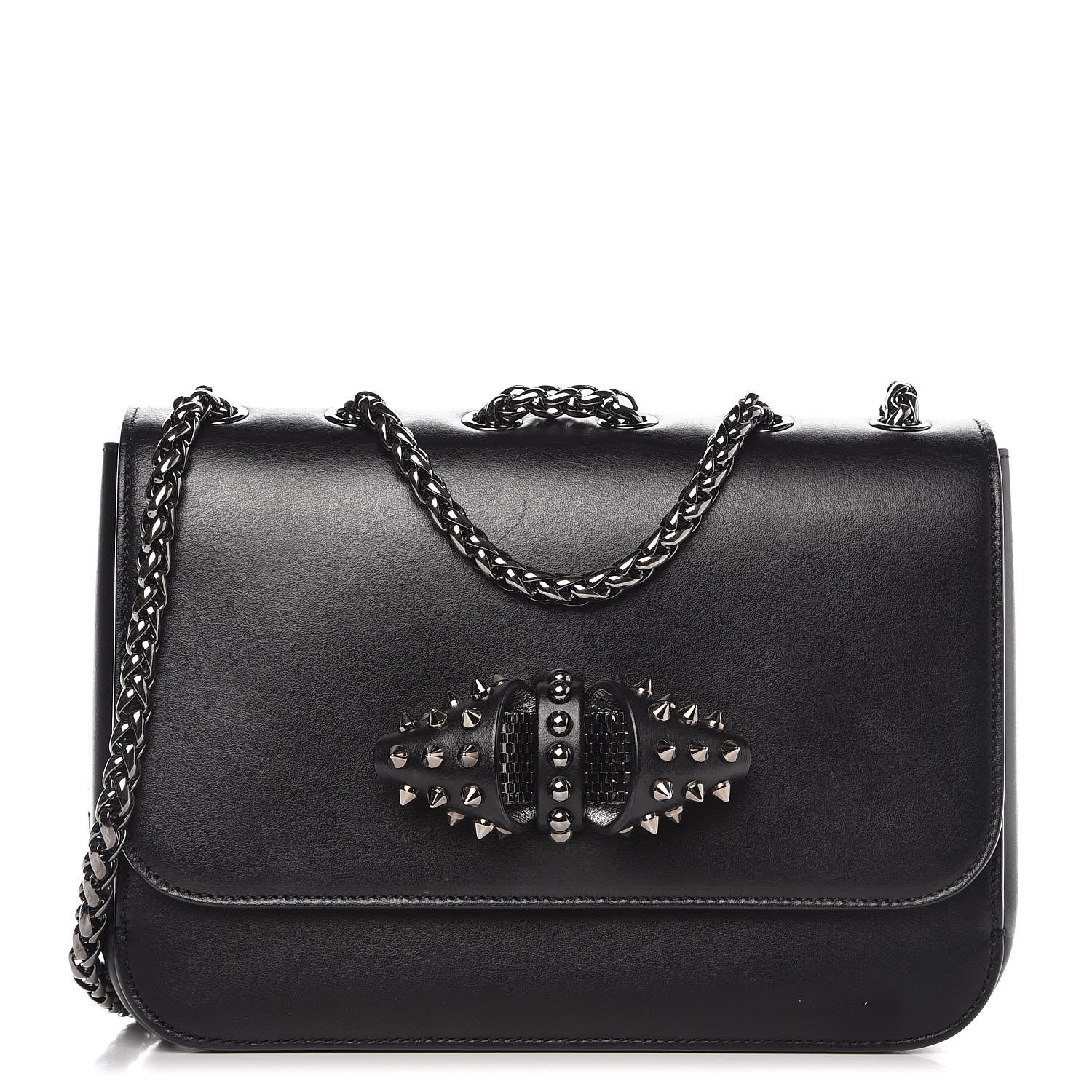 Christian Louboutin Calfskin Small Sweety Charity NV Shoulder Bag Black 1 of 9